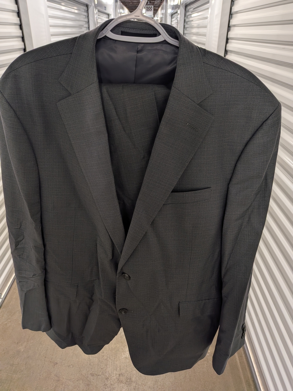 Kenneth Cole Men’s Charcoal Gray Two-Button Suit Jacket W/ Pants